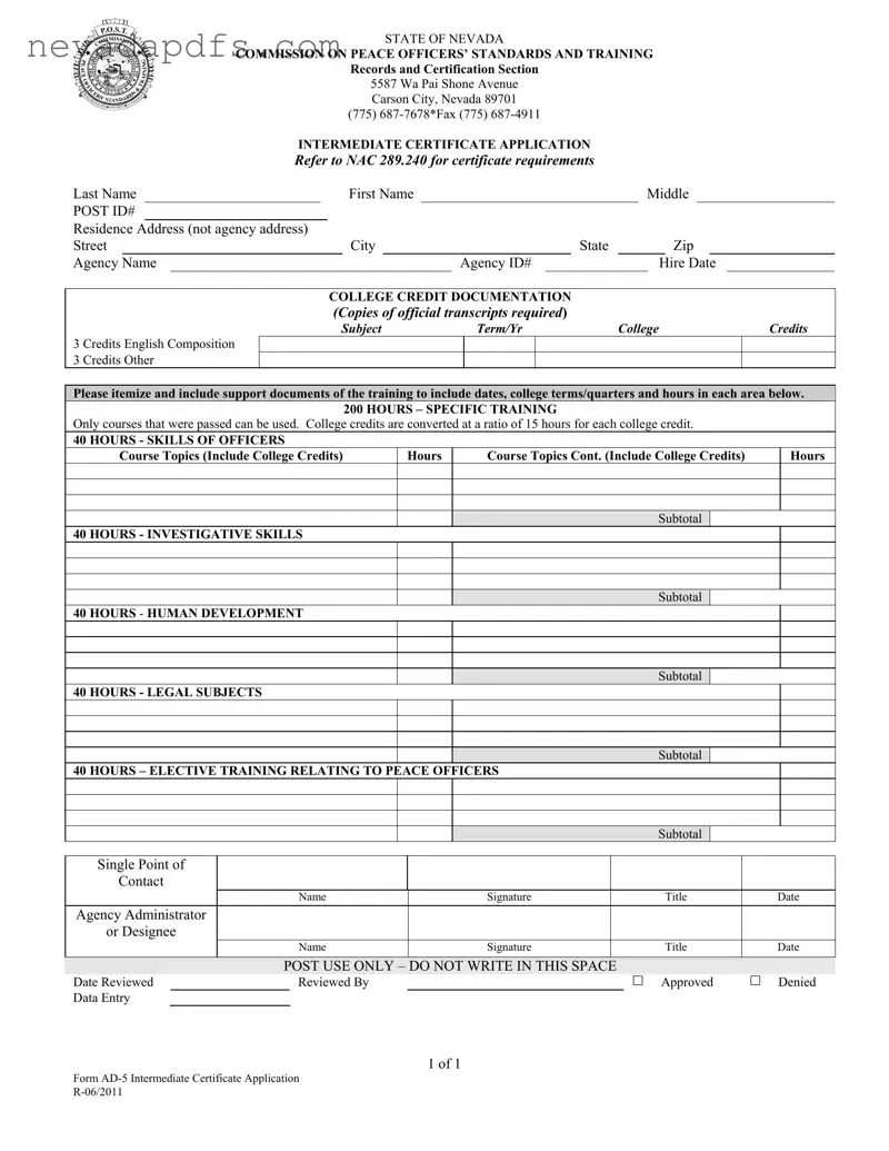 Blank Ad 5 Nevada PDF Template
