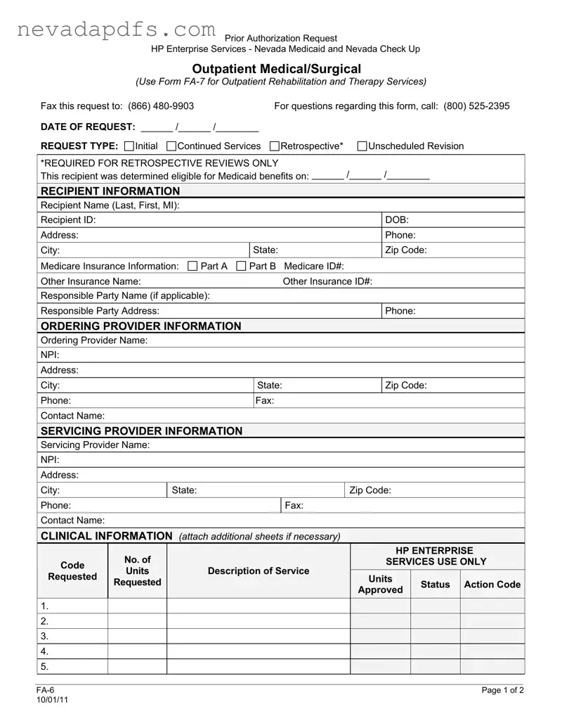 Blank Nevada Fa 6 PDF Template