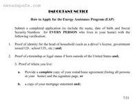 Blank Nevada Energy Assistance PDF Template