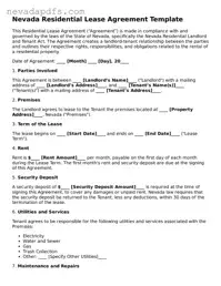 Attorney-Verified Residential Lease Agreement Template for the State of Nevada