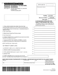 Blank Nevada Modified Tax Return PDF Template