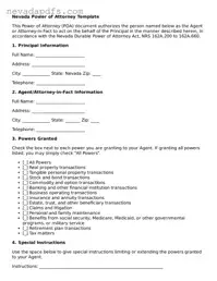 Attorney-Verified Power of Attorney Template for the State of Nevada