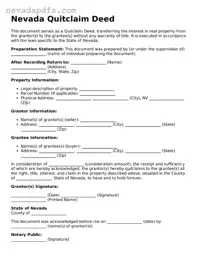 Attorney-Verified Quitclaim Deed Template for the State of Nevada